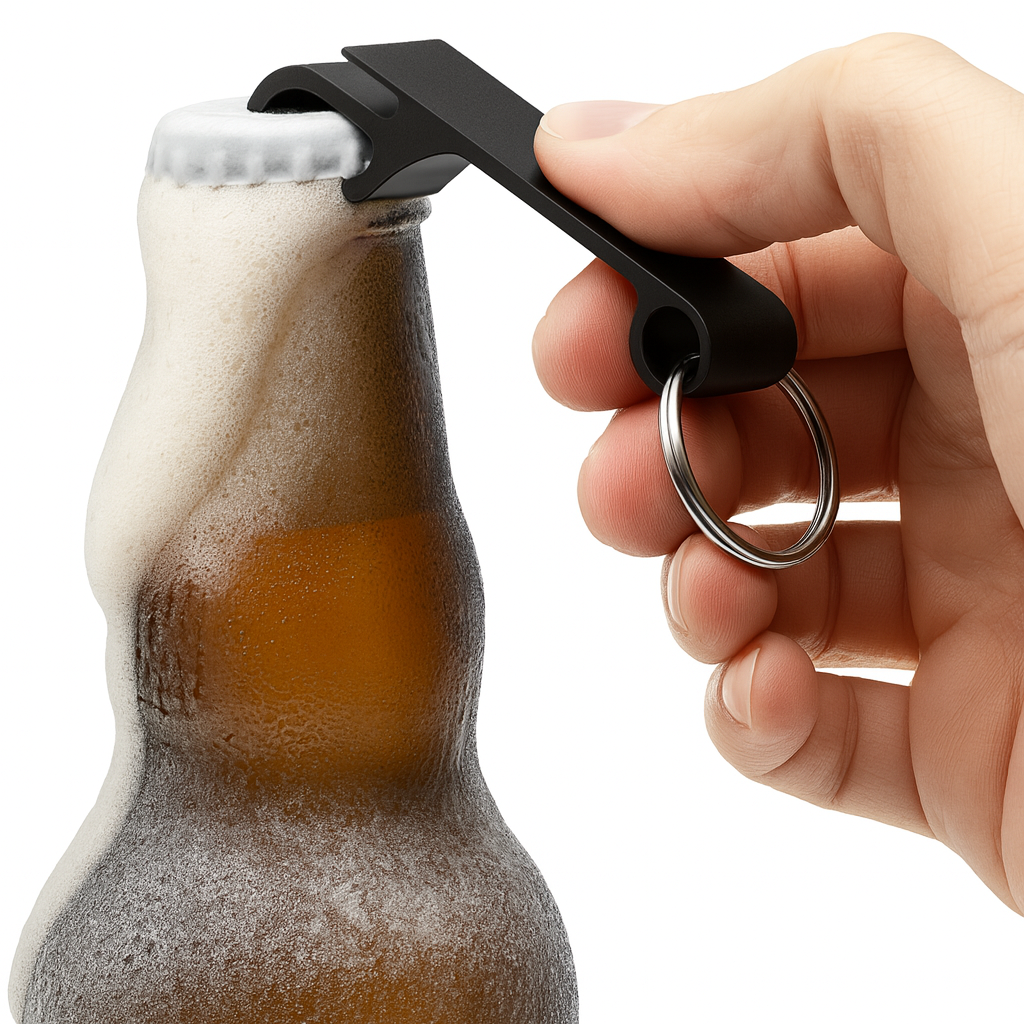 Llavero abrebotellas con anilla negro - imagen 2