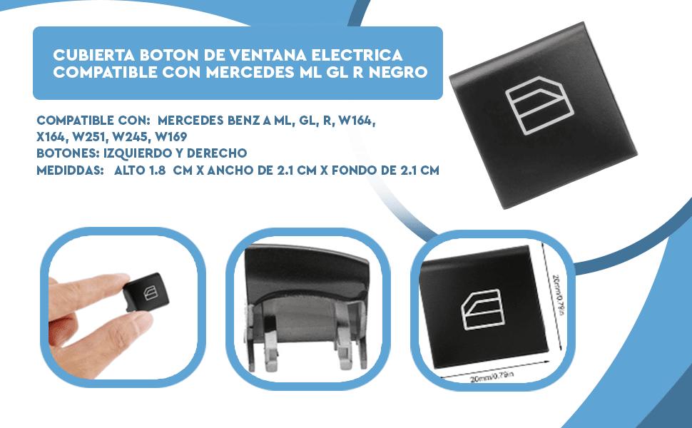 Banner - Cubierta boton izquierdo de ventana electrica compatible con Mercedes ML GL R negro