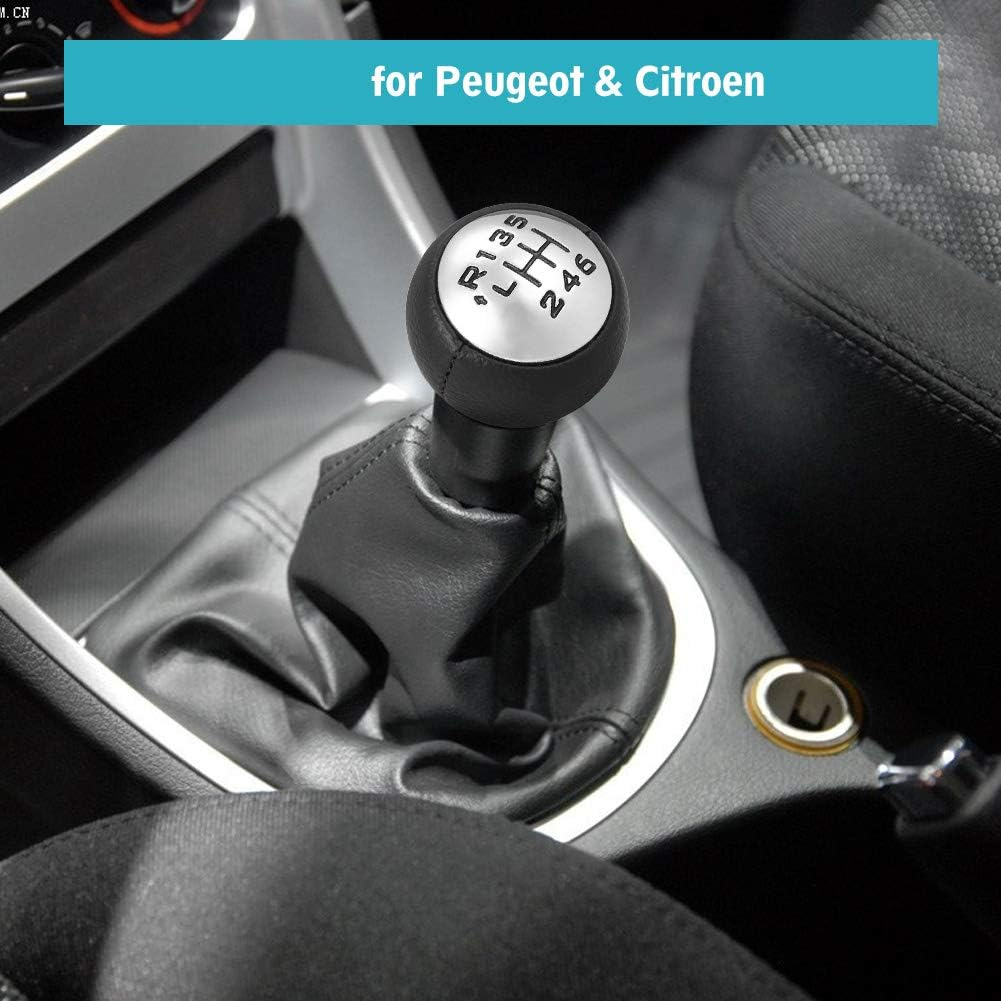 Pomo perilla de 6 cambios marcha coche compatible con peugeot - imagen 5