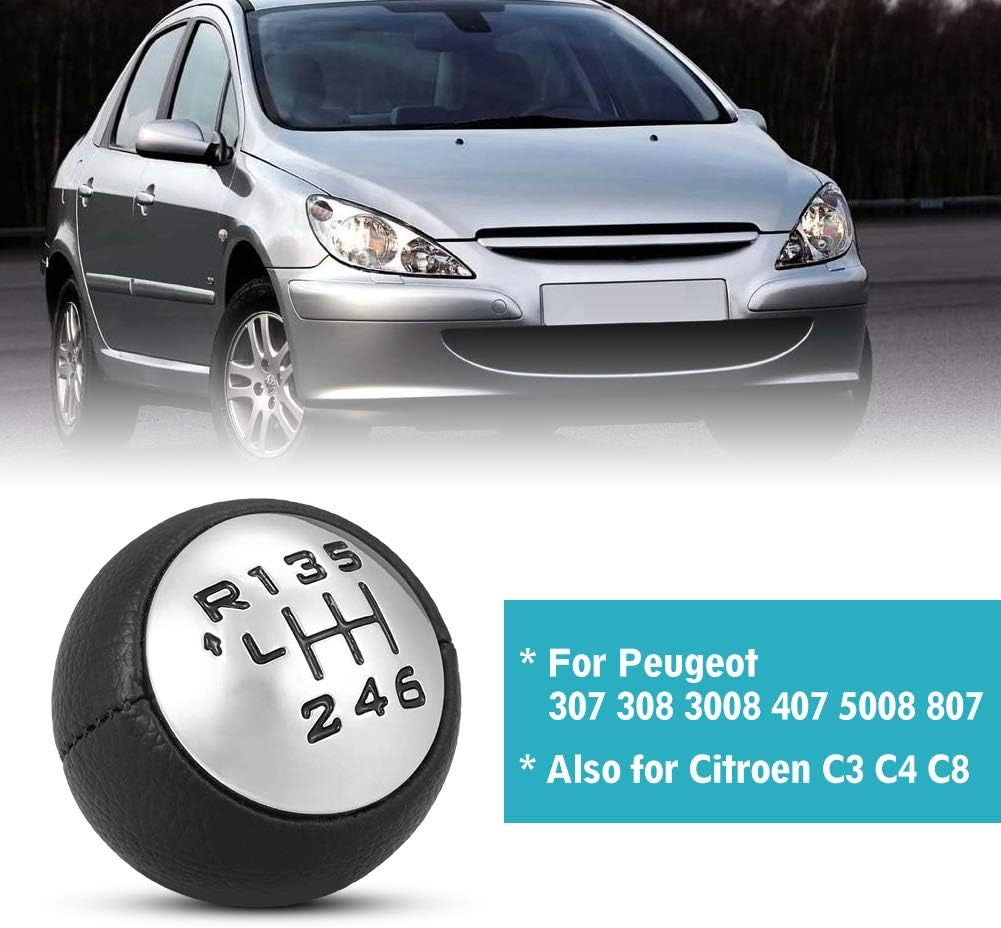 Pomo perilla de 6 cambios marcha coche compatible con peugeot - imagen 6