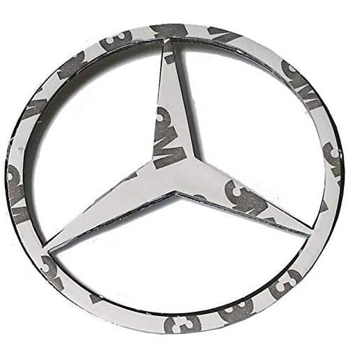 Emblema plastico adhesivo 90 mm compatible con Mercedes plateado brillo - imagen 2