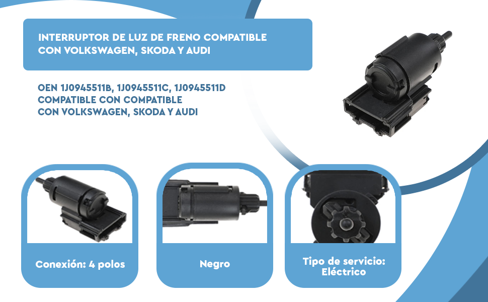 Banner - Interruptor de luz de freno compatible con VW , Skoda y Audi