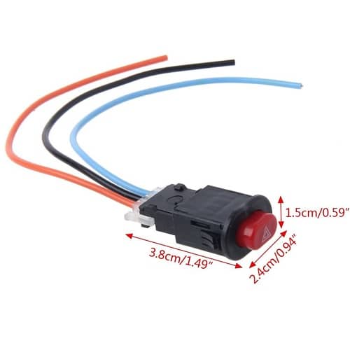 Interruptor de luz de Advertencia Intermitente moto rojo - imagen 3