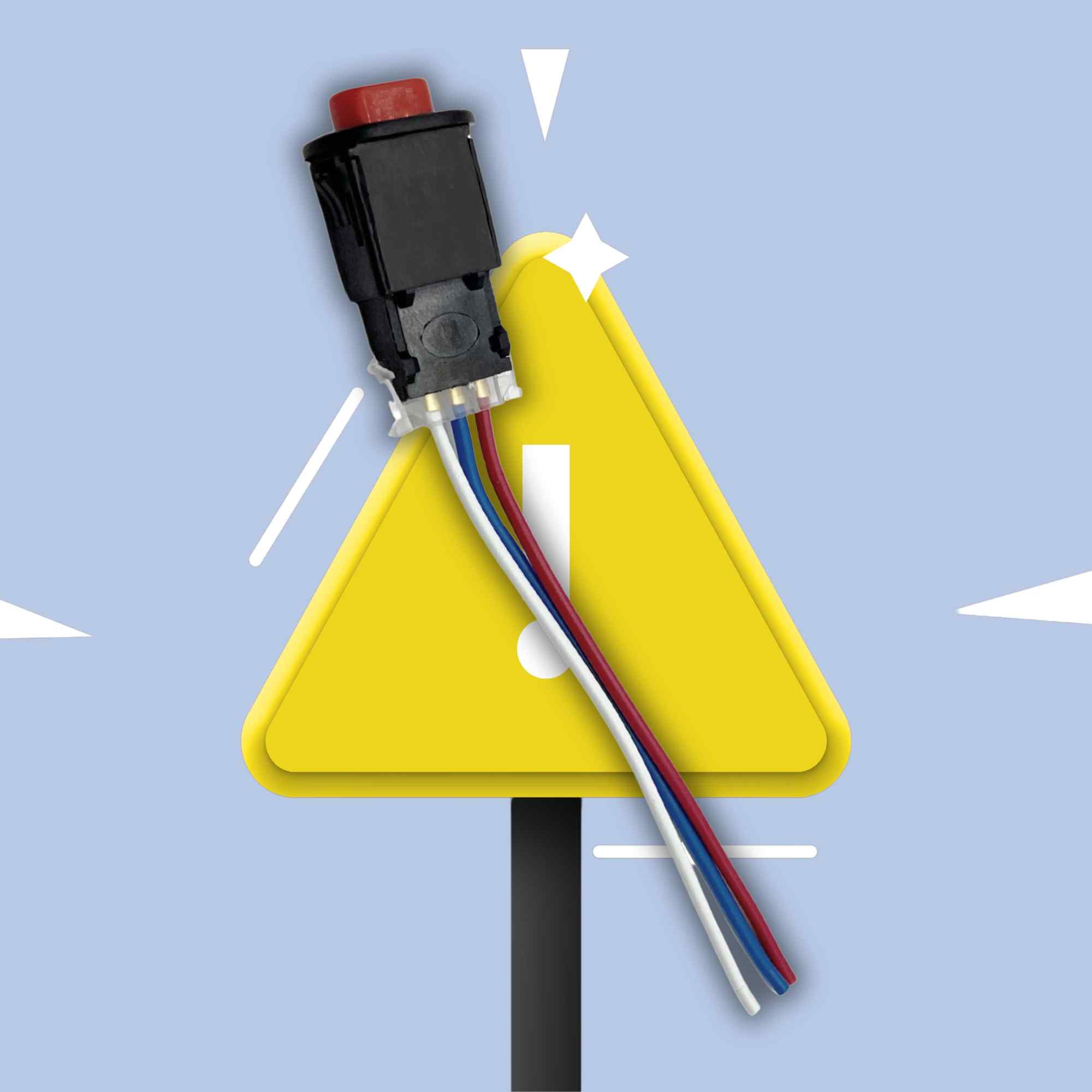 Interruptor de luz de Advertencia Intermitente moto rojo - imagen 6