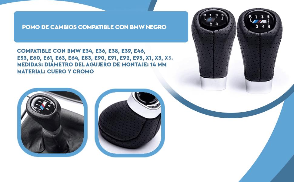 Banner - Pomo de 6 cambios marcha coche compatible con BMW negro