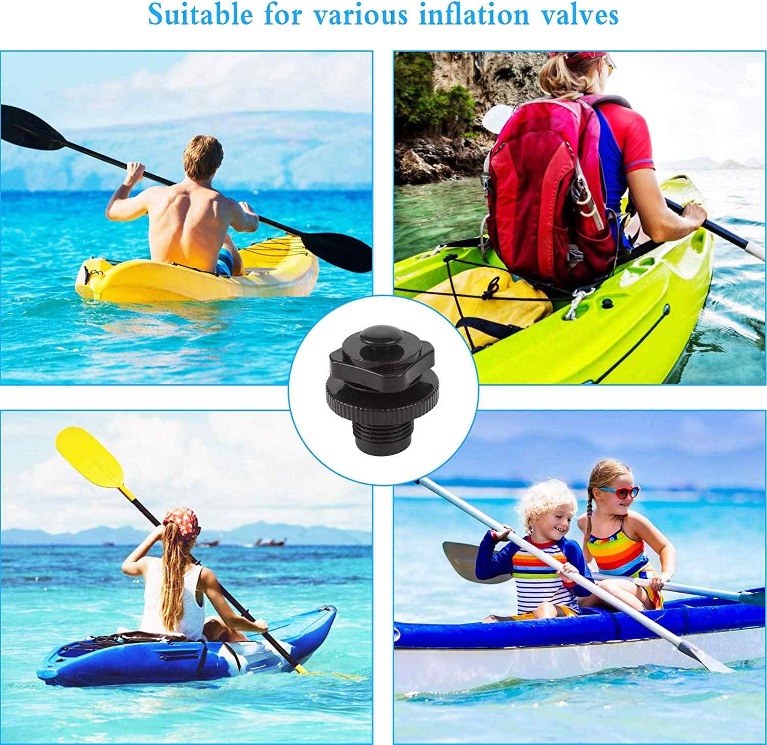 Valvula de aire para barcos inflables Kayak Balsa negro - imagen 5