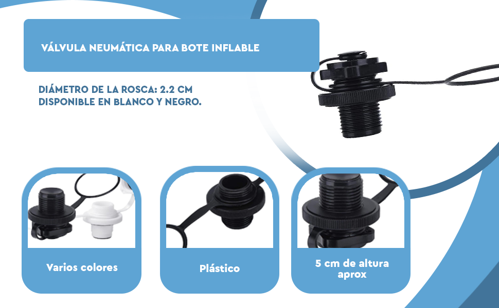 Banner - Valvula de aire para barcos inflables Kayak Balsa negro
