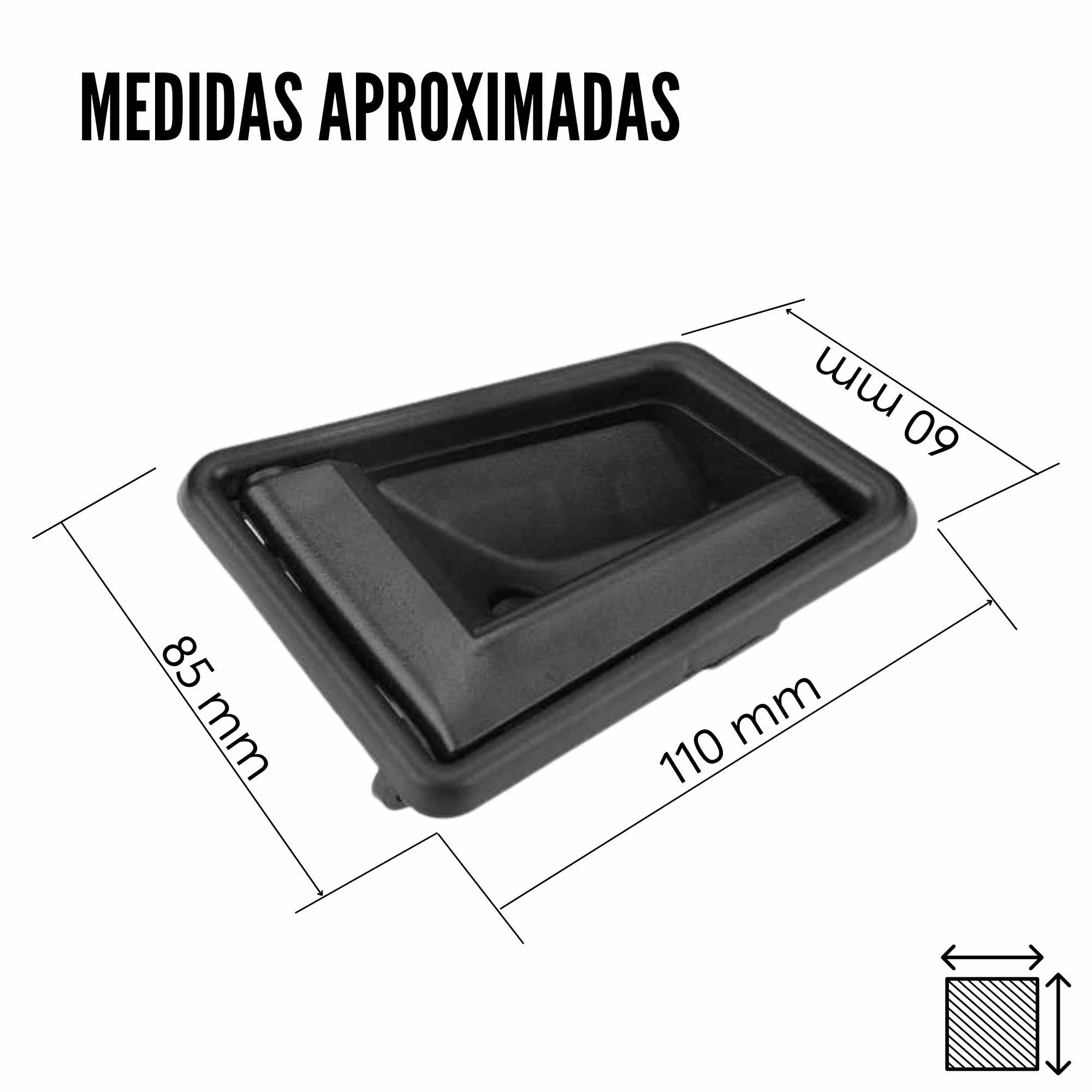 Manilla de la puerta derecha interior y trasera compatible con suzuki vitara negro - imagen 3