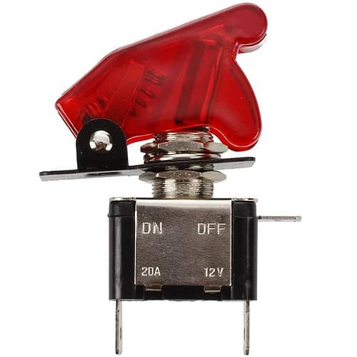 Interruptor de palanca LED de metal Flick Flip 12V 20A PDT ON/OFF 2 pines led rojo