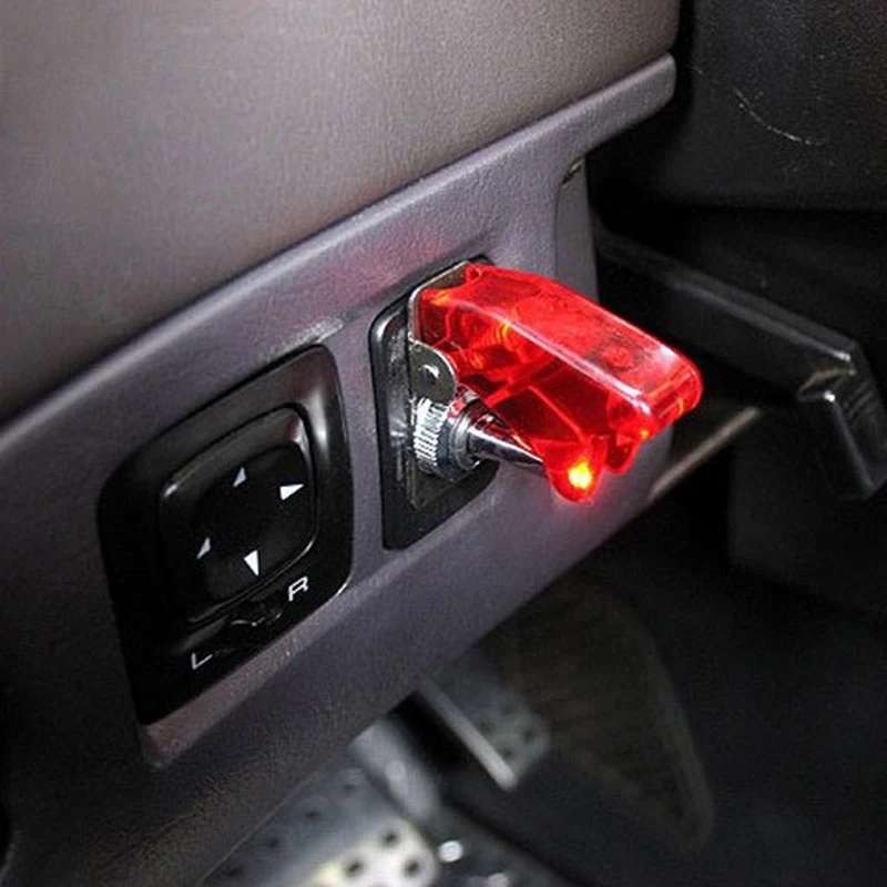 Interruptor de palanca LED de metal Flick Flip 12V 20A PDT ON/OFF 2 pines led rojo - imagen 5