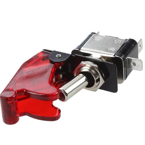 Interruptor de palanca LED de metal Flick Flip 12V 20A PDT ON/OFF 2 pines led rojo - imagen 2