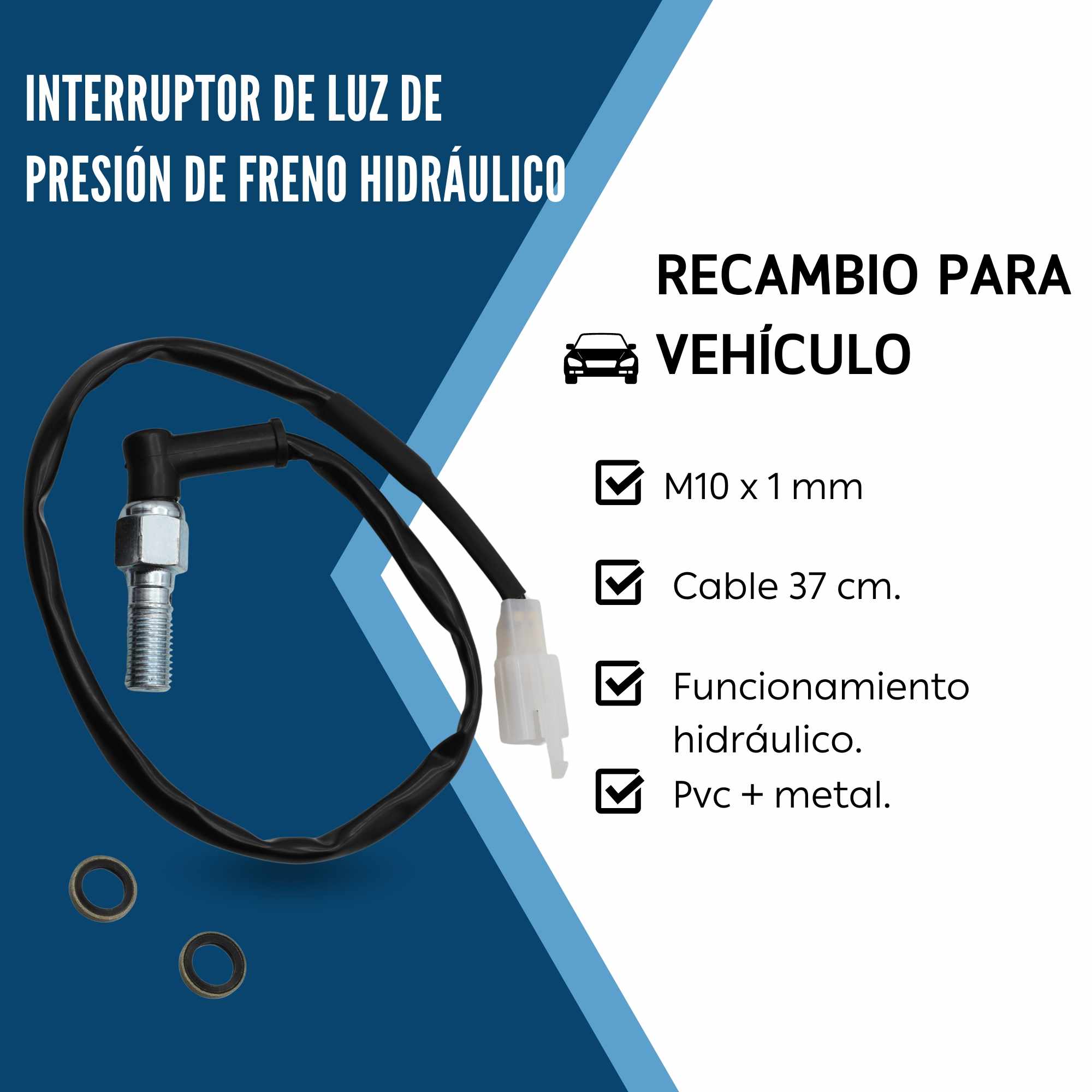 Interruptor de freno hidraulico universal para moto M10x1mm - imagen 2