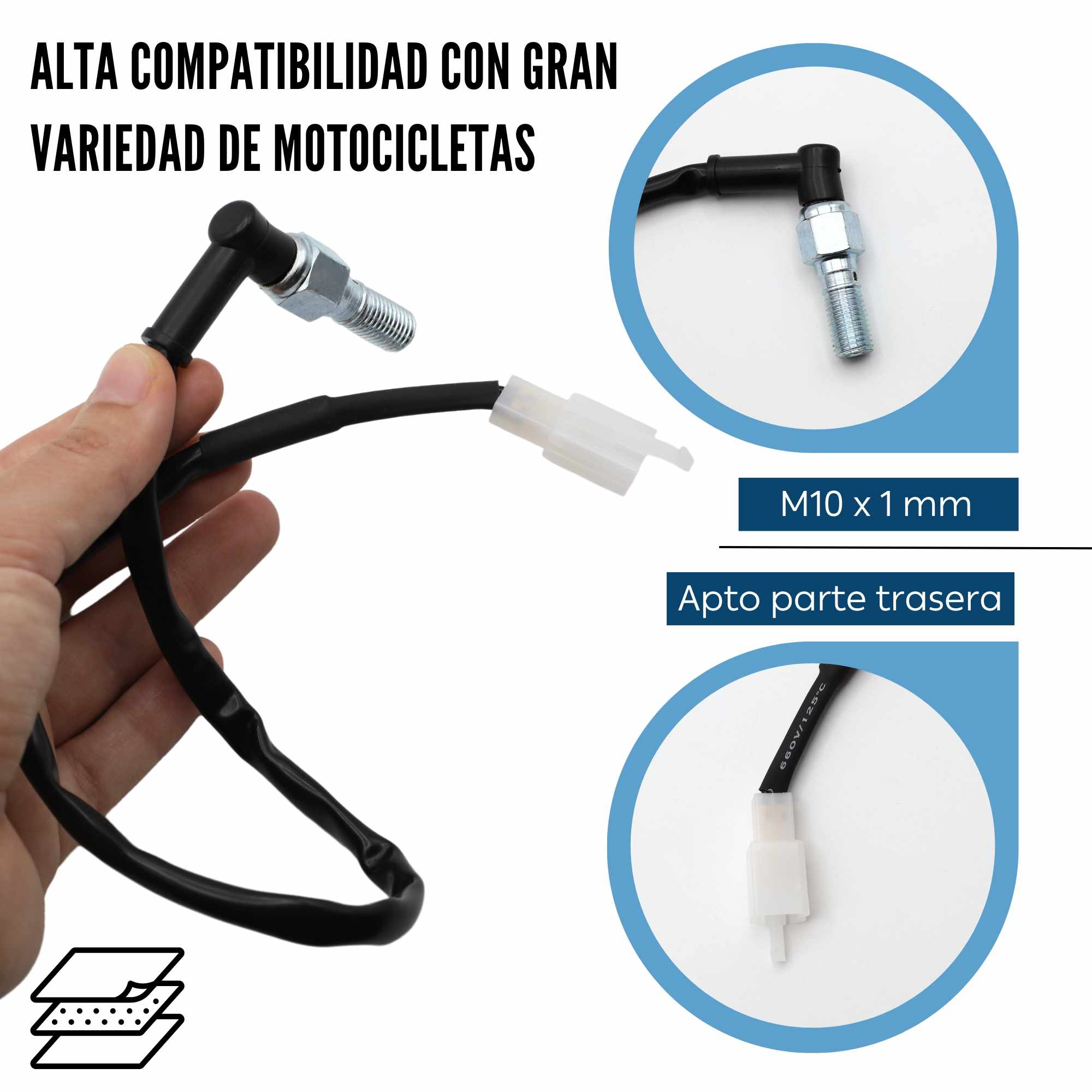 Interruptor de freno hidraulico universal para moto M10x1mm - imagen 4