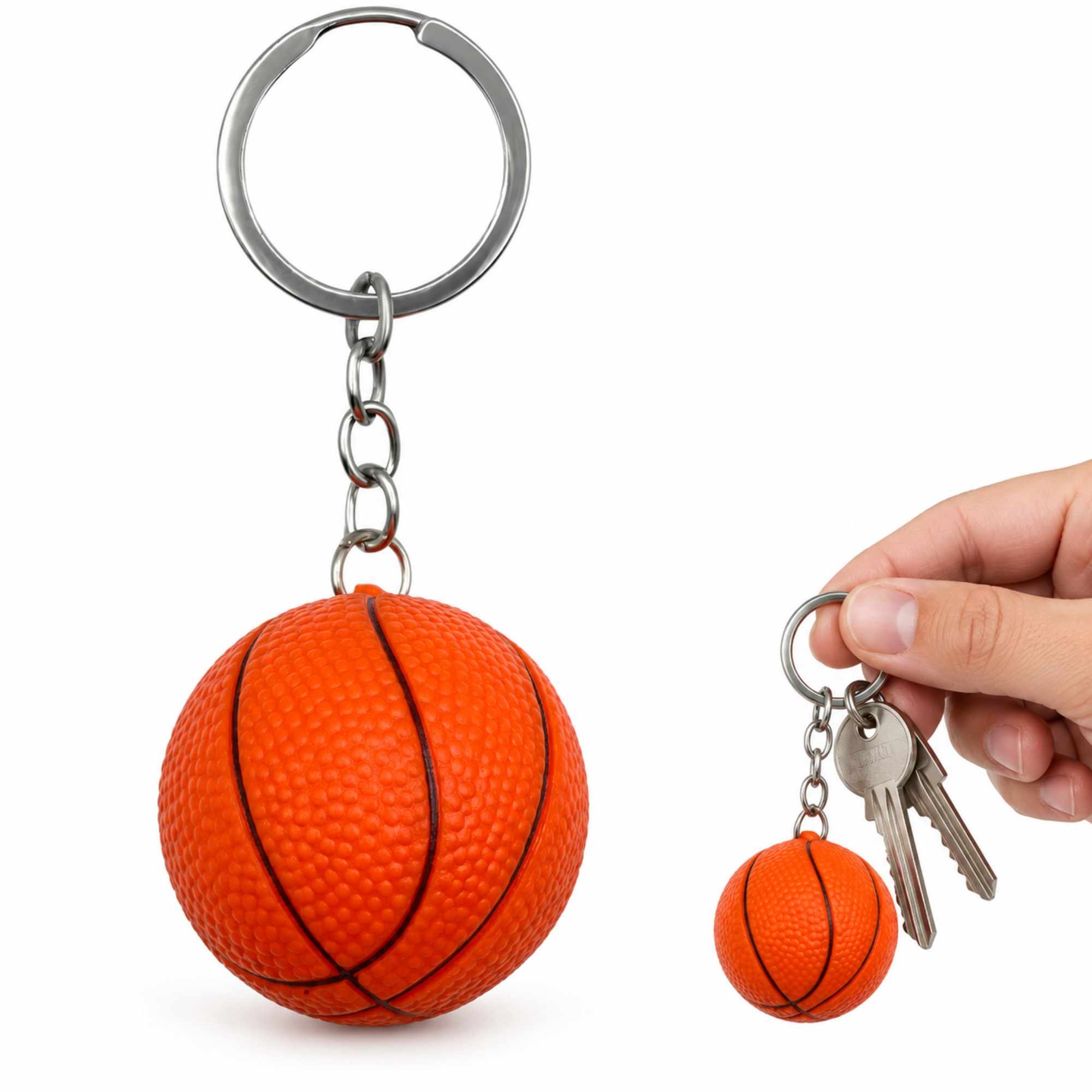 Llavero plastico en forma de pelota baloncesto - imagen 1