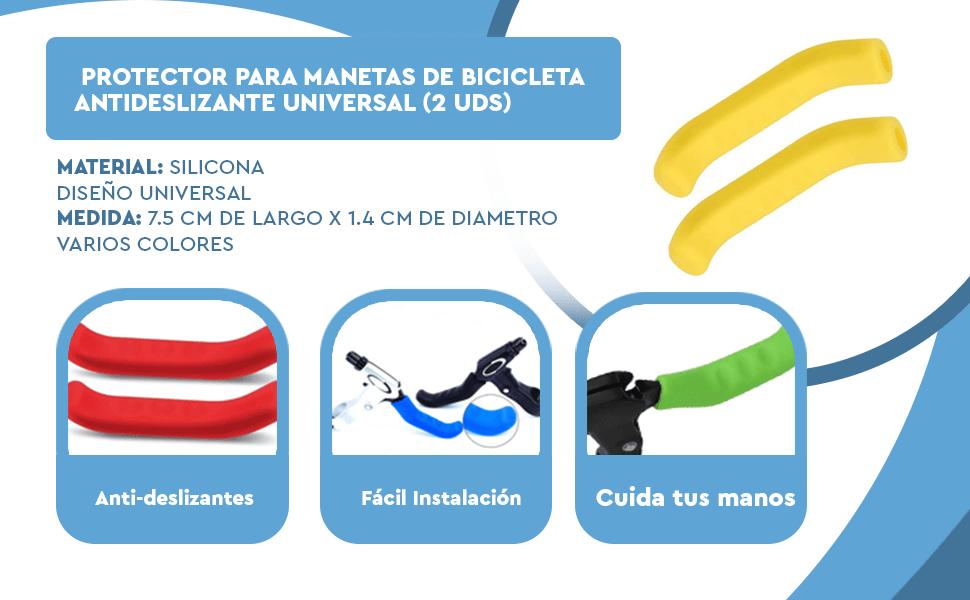 Banner - Protector para manetas de bicicleta antideslizante universal (2 uds) negro