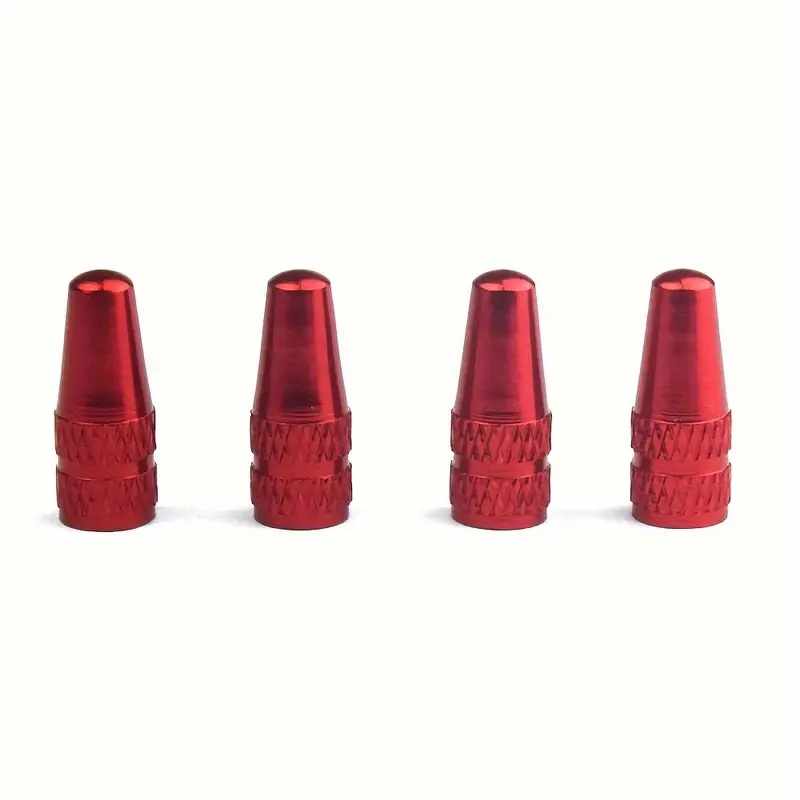 Tapon de aluminio para valvula de bicicleta (5 uds) rojo - imagen 1