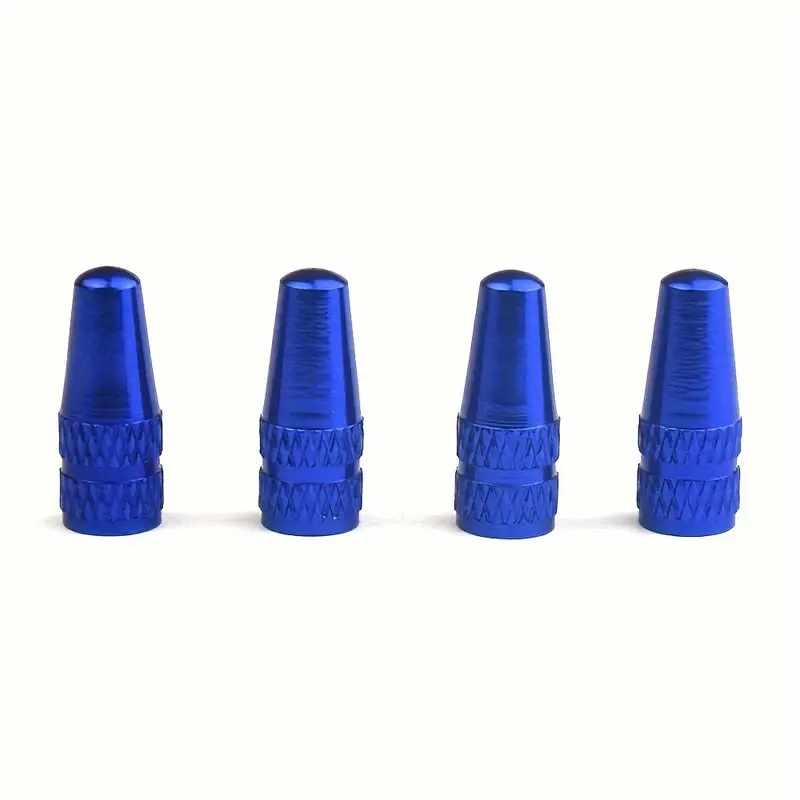 Tapon de aluminio para valvula de bicicleta (5 uds) azul