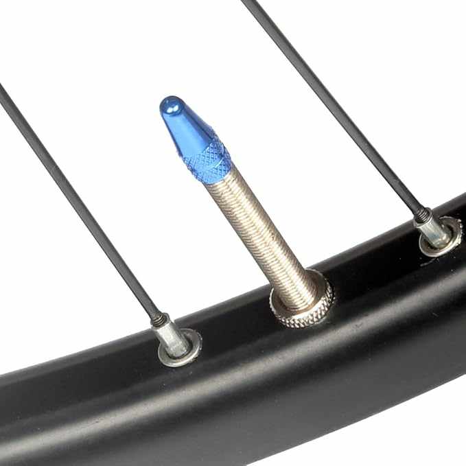 Tapon de aluminio para valvula de bicicleta (5 uds) azul - imagen 5