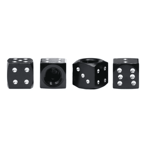 Tapon de aluminio forma dado para valvula de neumatico (4 uds) negro - imagen 3