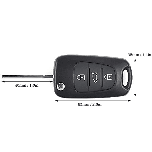 Carcasa mando llave coche 3 botones compatible con Hyundai Negro - imagen 1