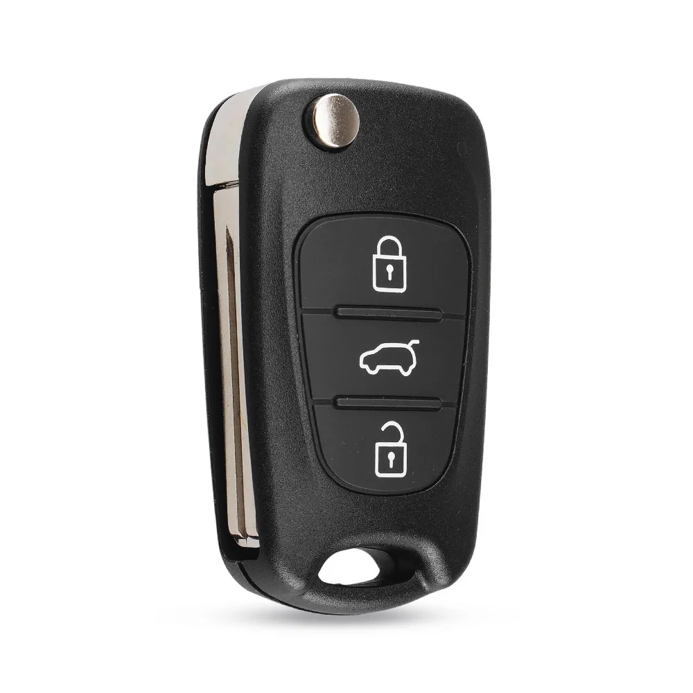 Carcasa mando llave coche 3 botones compatible con Hyundai Negro - imagen 2