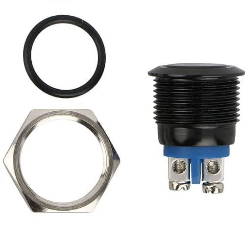 Interruptor pulsador momentaneo de Metal 16 mm 12V - imagen 2