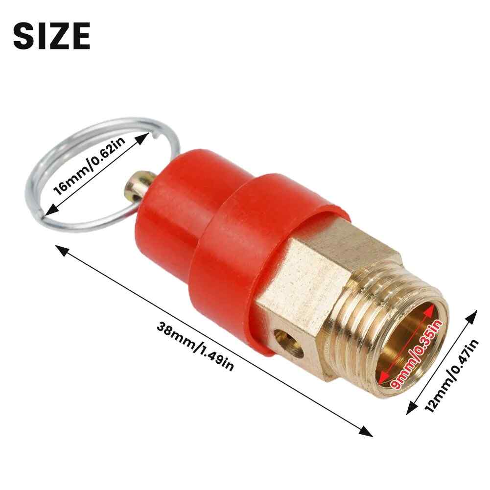 Válvula de seguridad BSP para compresor de aire 1/4 rojo - imagen 5