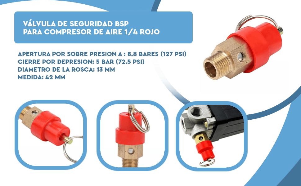 Banner - Válvula de seguridad BSP para compresor de aire 1/4 rojo