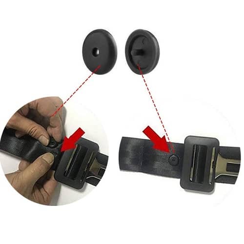 Botones para tope de cinturon de seguridad (4 uds) negro - imagen 2