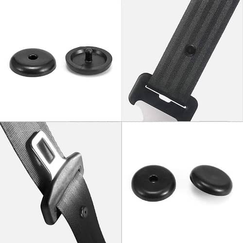Botones para tope de cinturon de seguridad (4 uds) negro - imagen 3