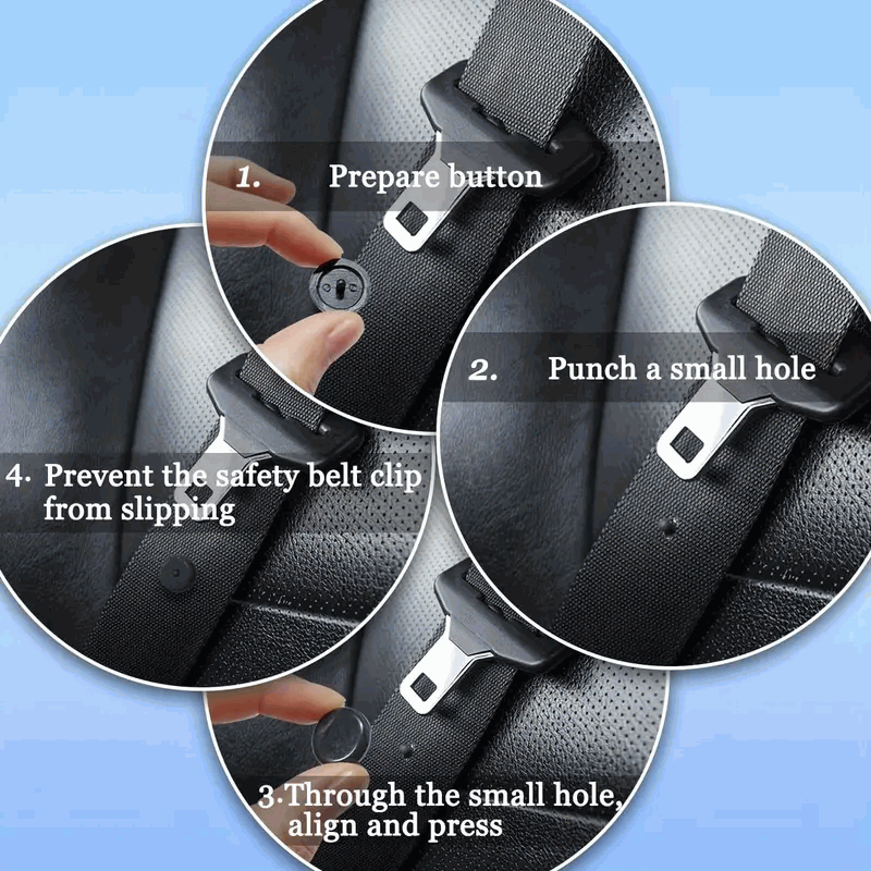 Botones para tope de cinturon de seguridad (4 uds) negro - imagen 6