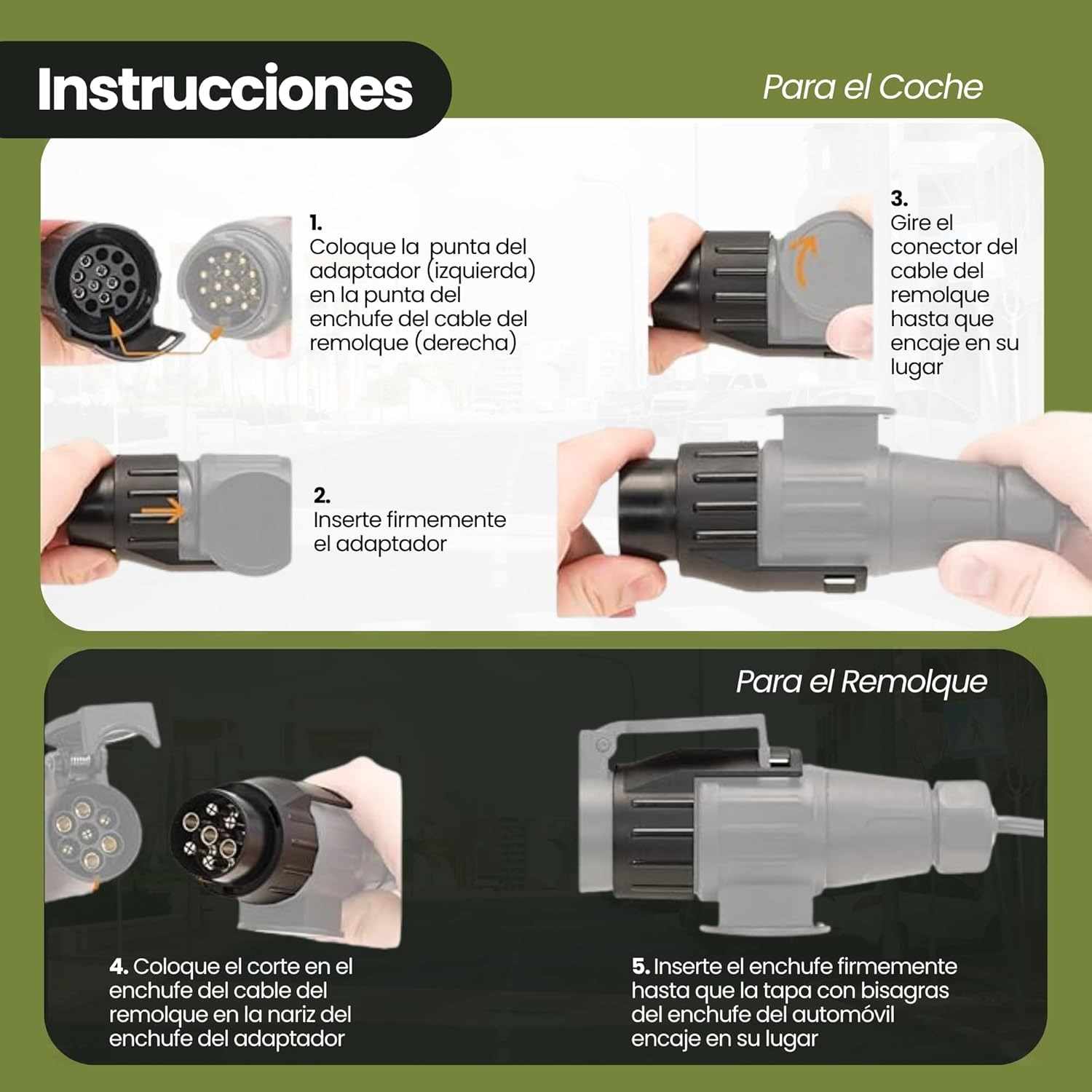 Adaptador de Remolque de 7 a 13 Pines 12V Negro - imagen 3
