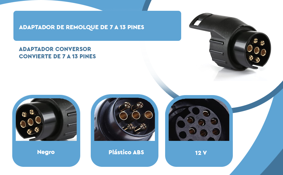 Banner - Adaptador de Remolque de 7 a 13 Pines 12V Negro