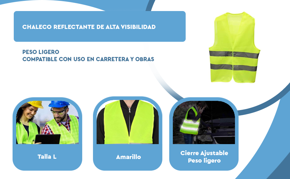 Banner - Chaleco reflectante de alta visibilidad talla XL amarillo