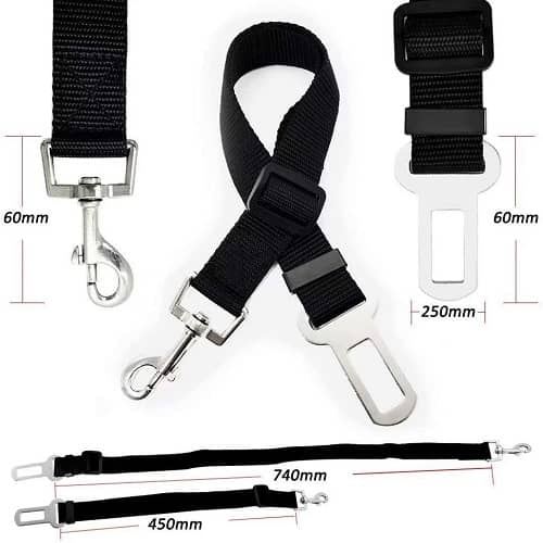Cinturon de seguridad para perros 75 cm negro - imagen 2
