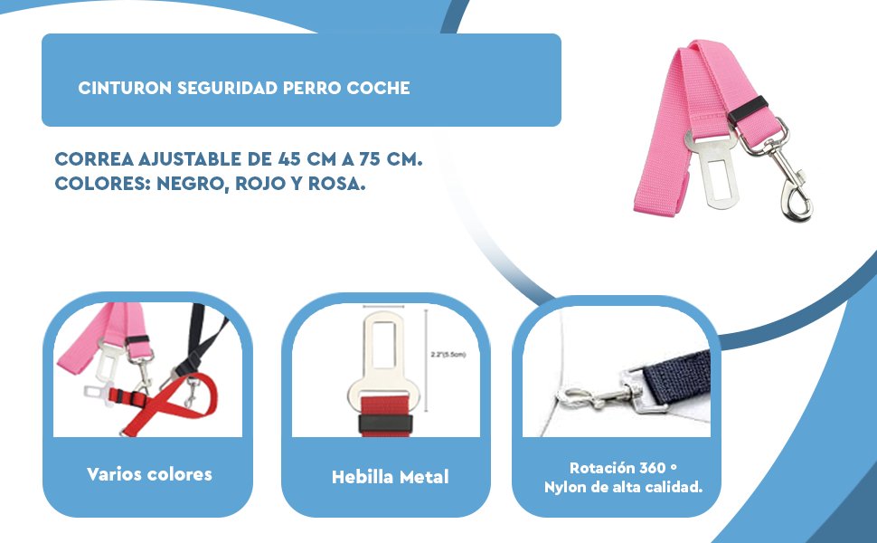 Banner - Cinturon de seguridad para perros 75 cm negro