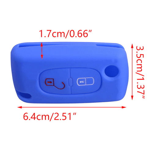 Funda silicona mando llave del coche 2 botones compatible con Peugeot Negro - imagen 1