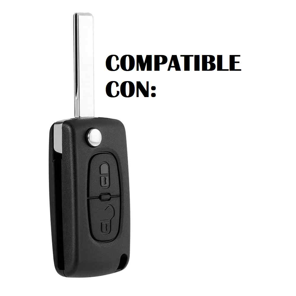 Funda silicona mando llave del coche 2 botones compatible con Peugeot Negro - imagen 4