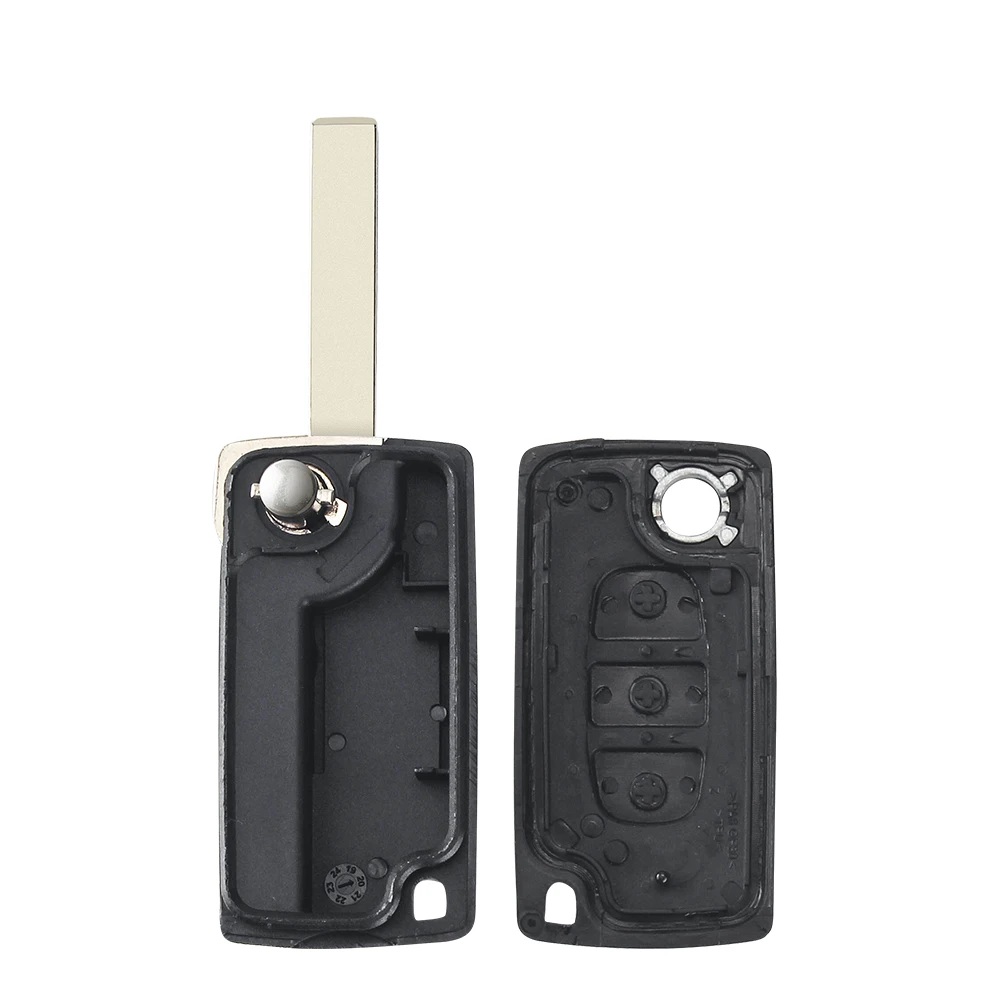Carcasa mando llave del coche 3 botones compatible con citroen y peugeot negro v2 - imagen 3