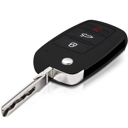 Funda silicona mando llave del coche 3 botones compatible con VW Skoda Seat negro - imagen 3