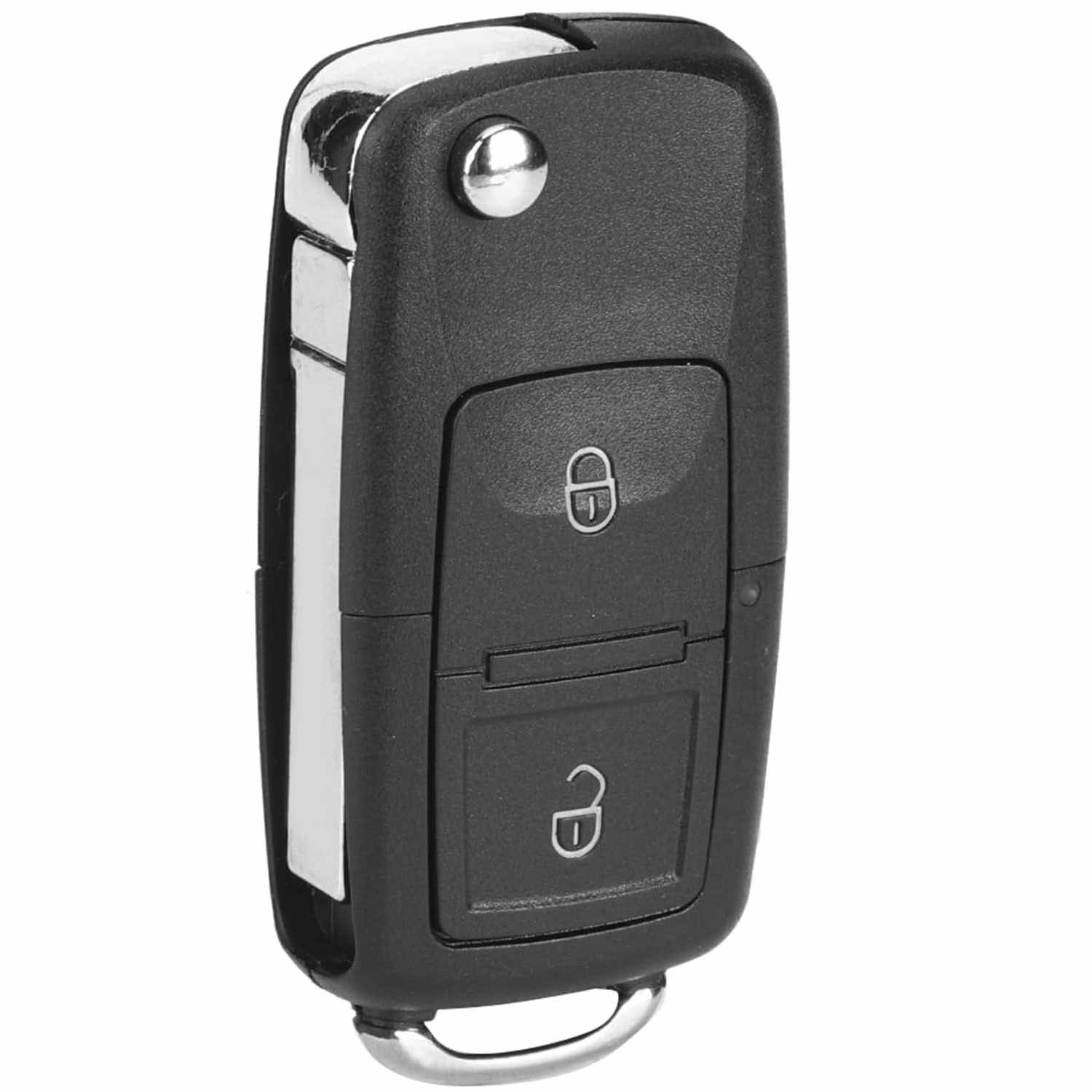 Carcasa mando llave del coche 2 botones compatible con VW negro