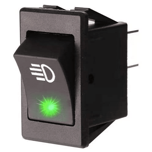 Interruptor basculante Luz Antiniebla DPST ON/OFF 4 pin 35A luz verde - imagen 1