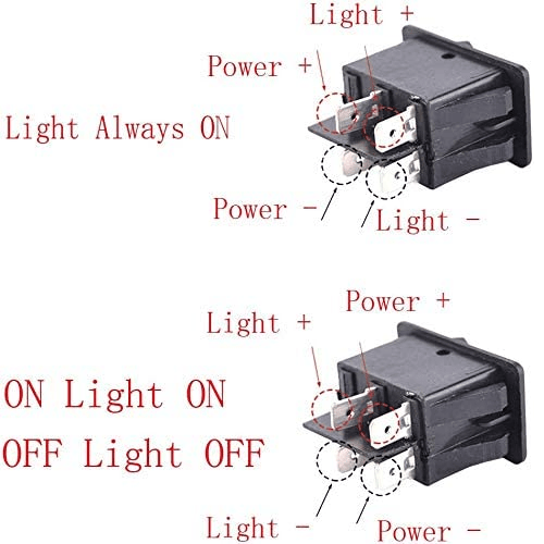 Interruptor basculante Luz Antiniebla DPST ON/OFF 4 pin 35A luz verde - imagen 2
