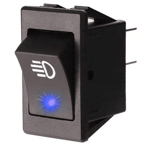 Interruptor Basculante Luz Antiniebla DPST ON/OFF 4 Pin 35A Luz Azul