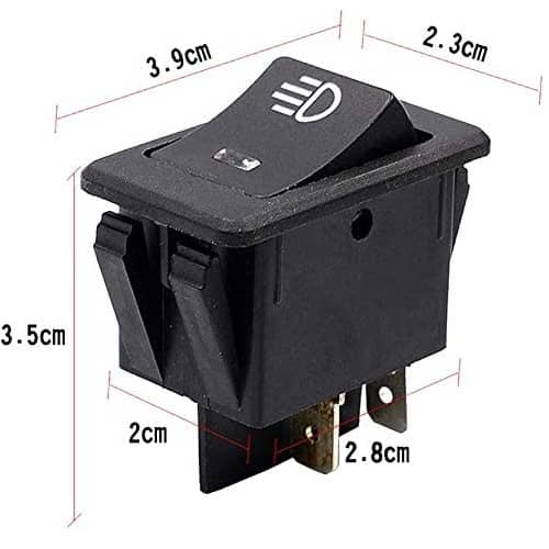 Interruptor basculante Luz Antiniebla DPST ON/OFF 4 pin 35A luz azul - imagen 4