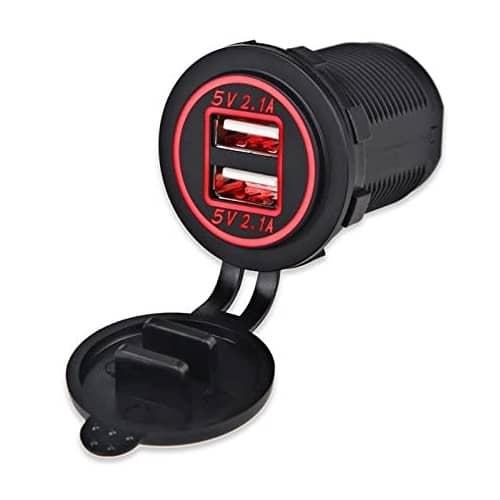 Cargador USB dual para coche 5V 4.2A luz rojo - imagen 1