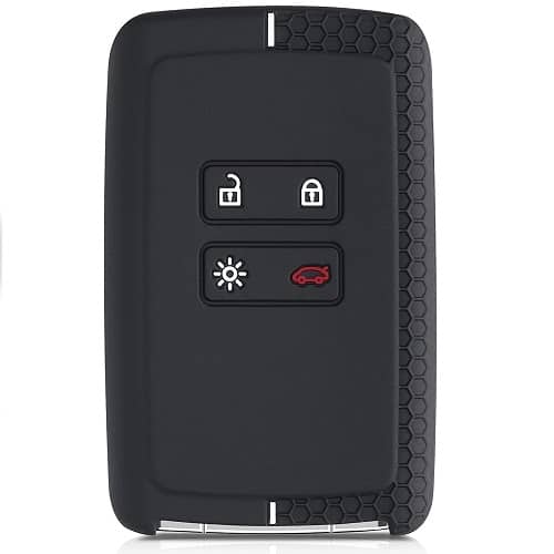 Funda silicona mando llave del coche 4 botones compatible con Renault y Dacia negro