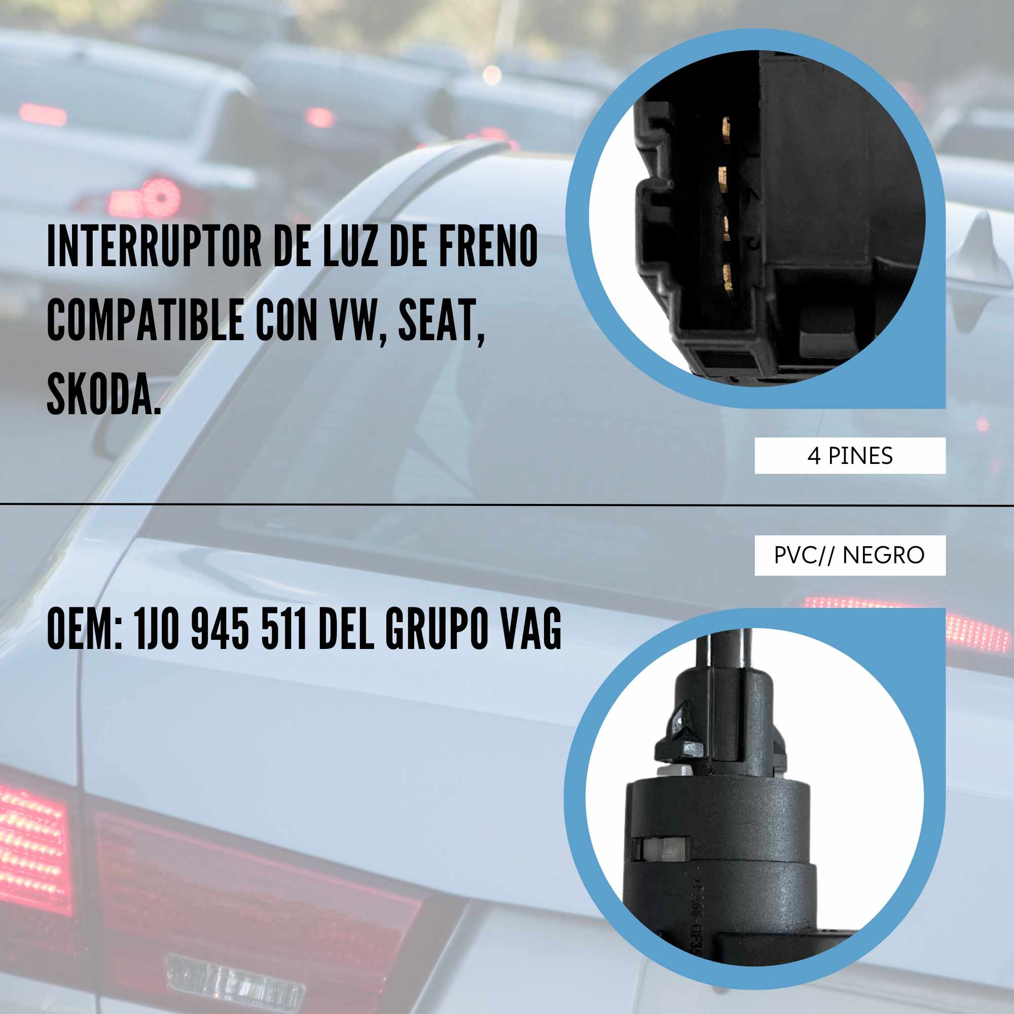 Interruptor de luz de freno compatible con VW , Seat, Skoda - imagen 4