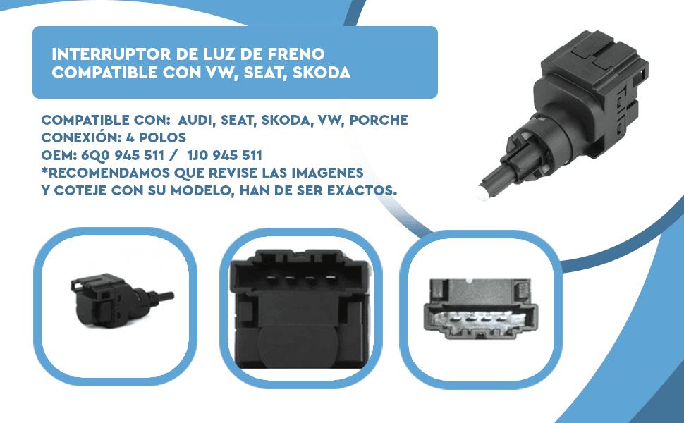 Banner - Interruptor de luz de freno compatible con VW , Seat, Skoda