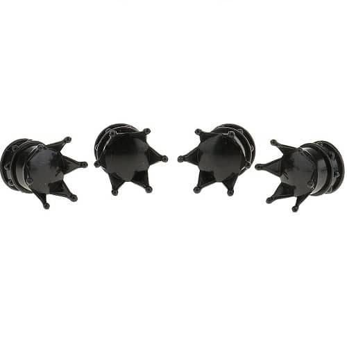 Tapon de aluminio forma corona para valvula de neumatico (4 uds) negro - imagen 2